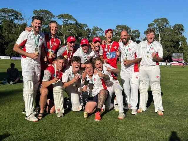 Gisborne's McIntyre Cup players celebrating a premiership
