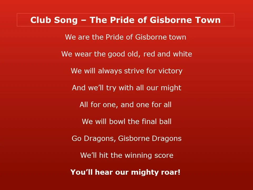 The club song honour board
